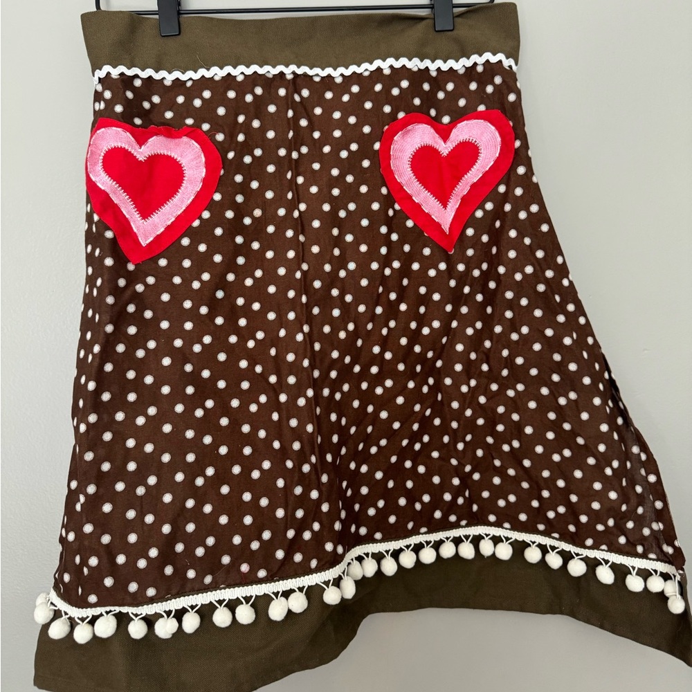 Brown Polka Dot Half Apron